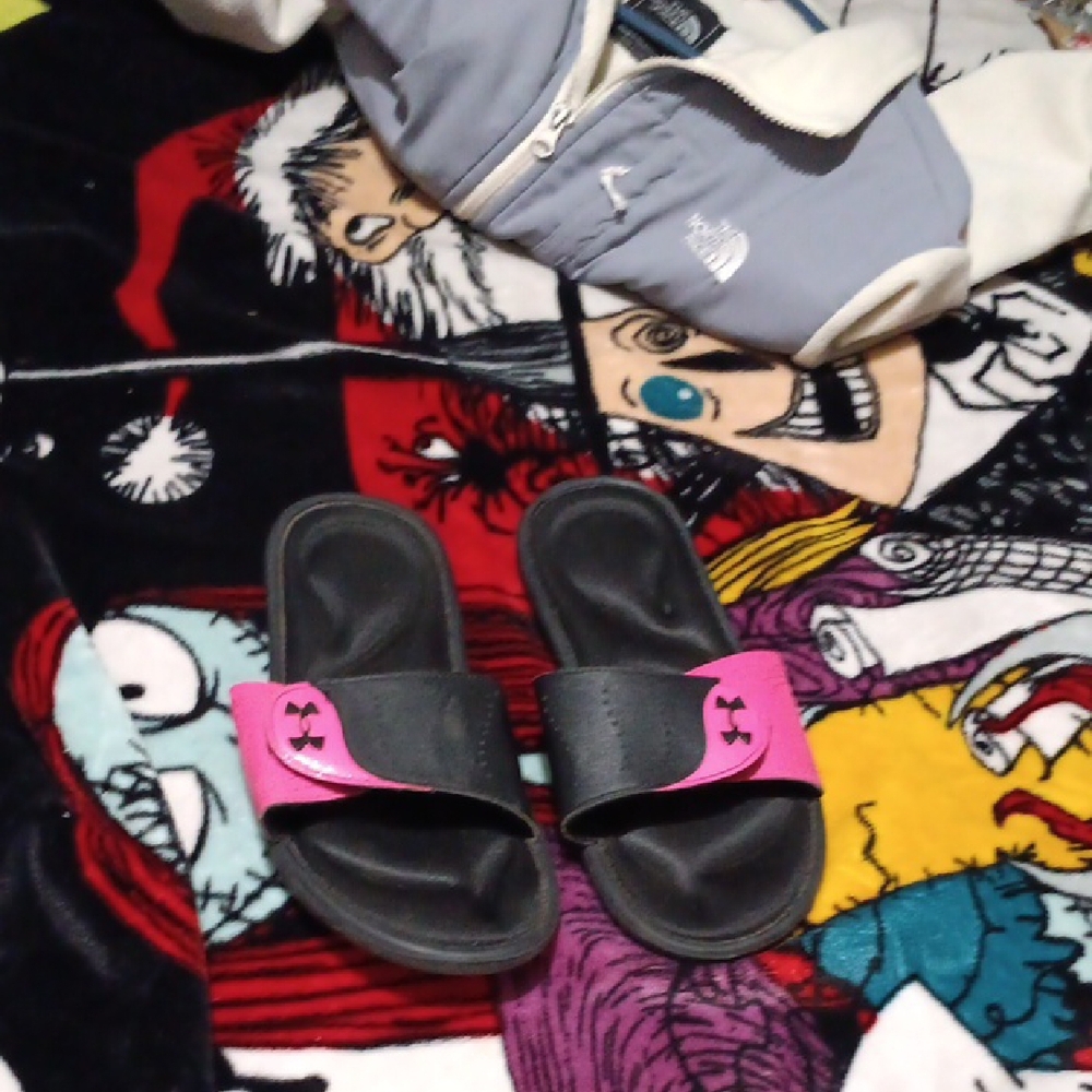Under Armour Black and Pink Sporty Sandals